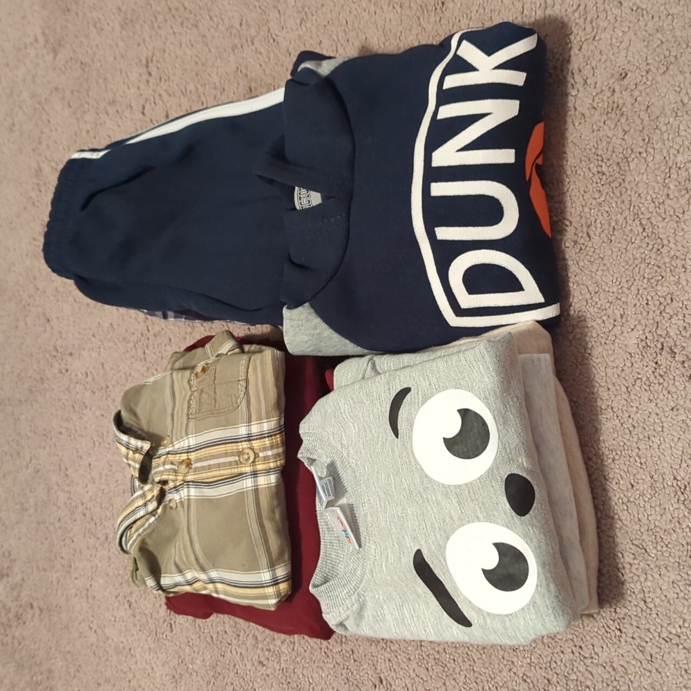 Kids Matching Set with Graphic Sweatshirt and Plaid Shirt